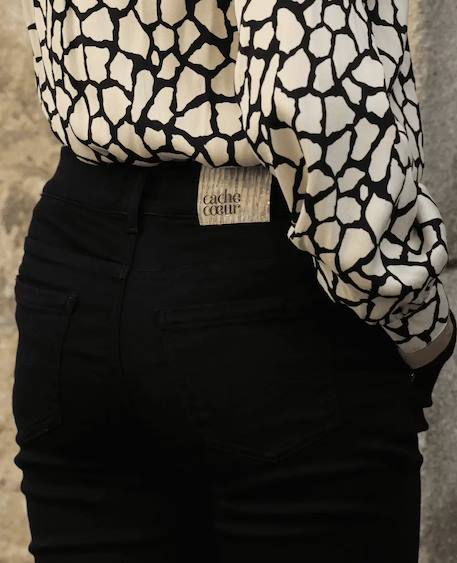 Jean de grossesse et post-partum slim sharon Brut+Noir 12 - vertbaudet enfant 