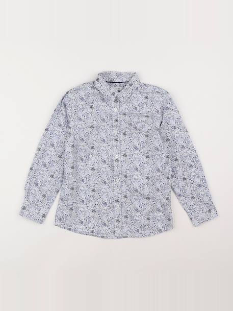 Chemise - 8 ans Blanc, bleu 1 - vertbaudet enfant 