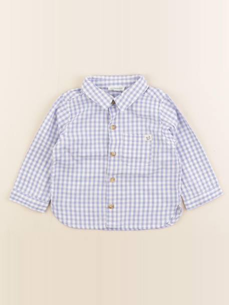 Chemise - 12 mois Blanc, bleu 1 - vertbaudet enfant 