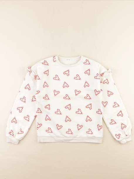 Sweat - 10 ans Blanc, rouge 1 - vertbaudet enfant 