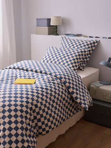 Housse de couette percale de coton 'marius' Bleu+Vert 1 - vertbaudet enfant 