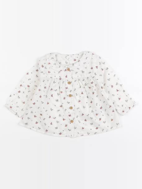Blouse - 6 mois Blanc, rose 1 - vertbaudet enfant 