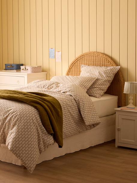 Housse de couette percale de coton 'avril' Raye bleu/epice 3 - vertbaudet enfant 