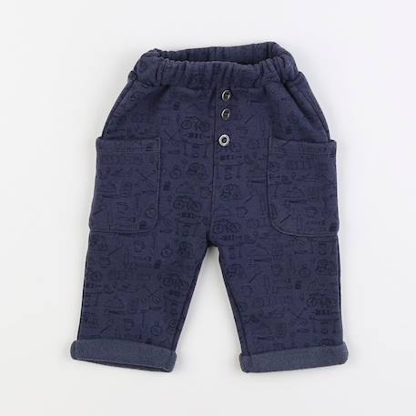 Pantalon doublé - 3 mois Bleu 1 - vertbaudet enfant 