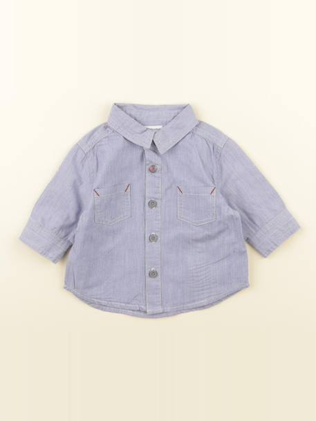 Chemise imprimé au dos - 3 mois Bleu 1 - vertbaudet enfant 