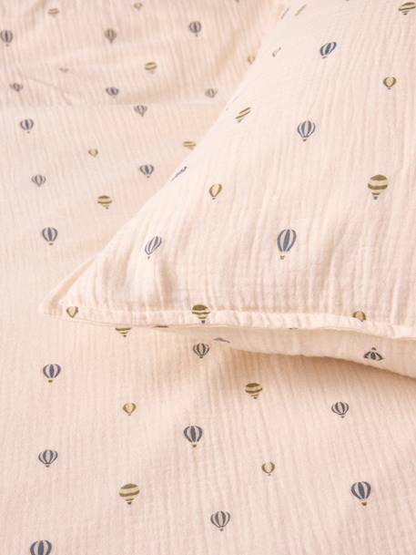 Taie d'oreiller gaze de coton 'milan' Bleu vert 5 - vertbaudet enfant 