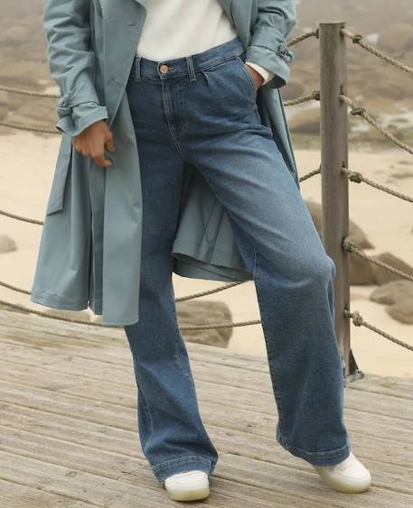 Jean de grossesse wide leg kelly mid Light blue+Mid blue 11 - vertbaudet enfant 