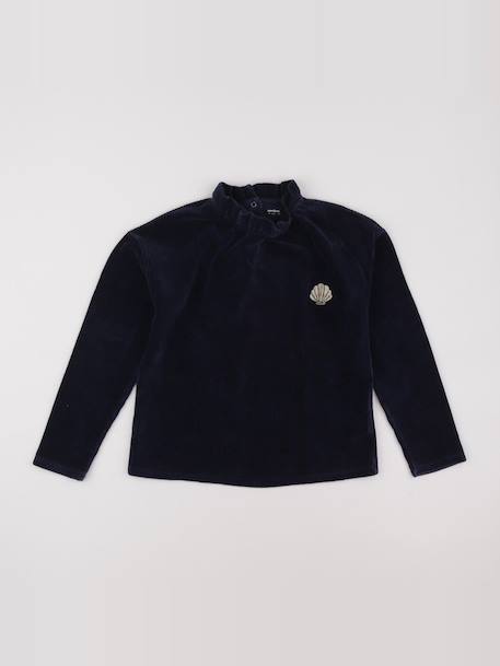 Sweat velours - 10 ans Bleu 1 - vertbaudet enfant 