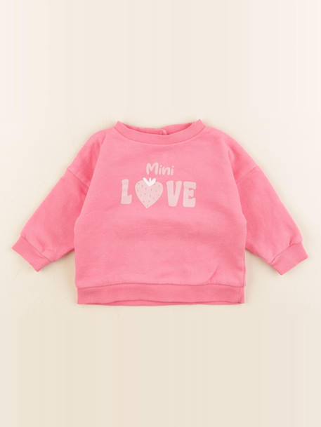 Sweat coton - 6 mois Rose 1 - vertbaudet enfant 
