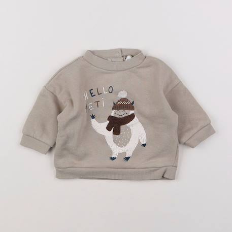 Sweat - 3 mois Taupe 1 - vertbaudet enfant 