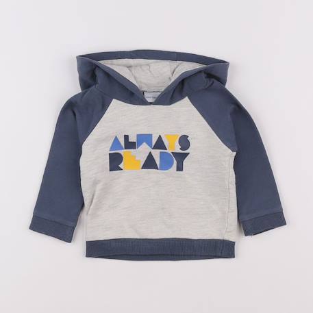 Sweat - 3 mois Bleu, gris 1 - vertbaudet enfant 