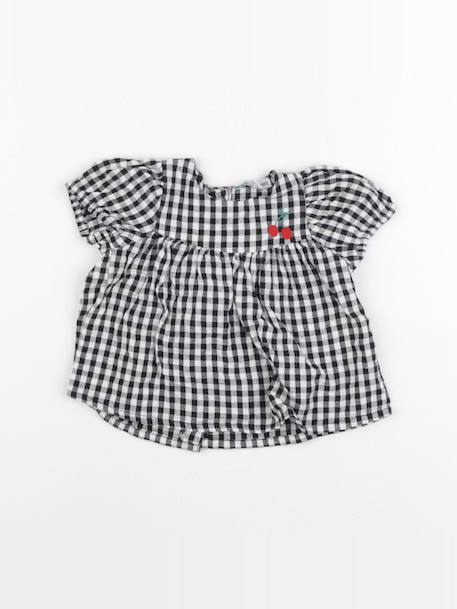 Blouse - 3 mois Blanc, noir 1 - vertbaudet enfant 