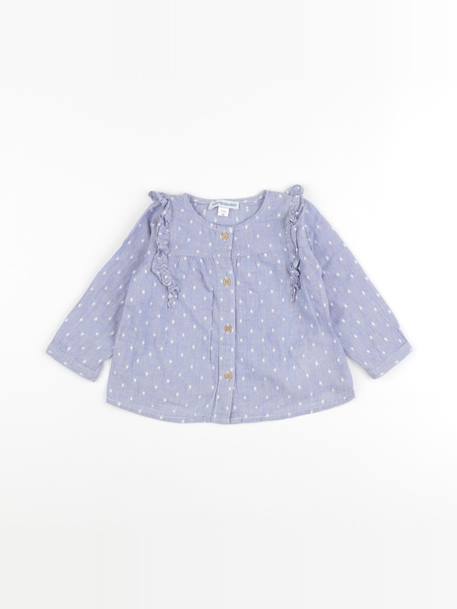 Blouse - 9 mois Blanc, bleu 1 - vertbaudet enfant 
