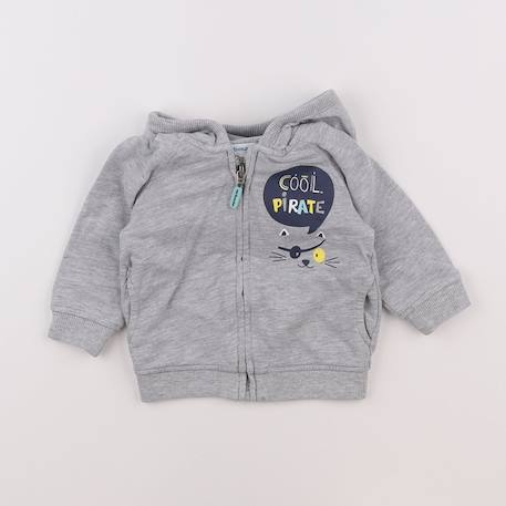 Sweat - 6 mois Gris 1 - vertbaudet enfant 