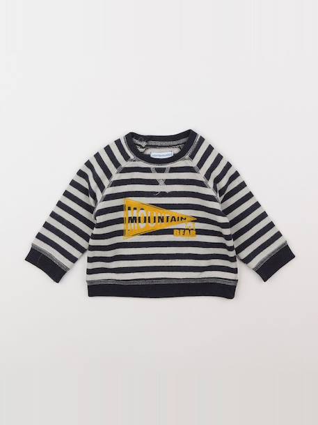 Sweat - 6 mois Blanc, gris 1 - vertbaudet enfant 
