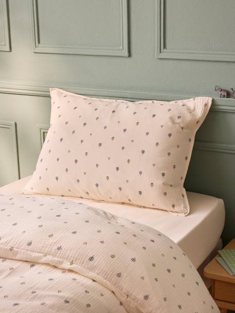Taie d'oreiller gaze de coton 'milan' Bleu vert 6 - vertbaudet enfant 