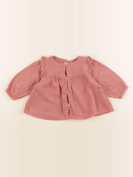 Blouse coton - 6 mois Rose 1 - vertbaudet enfant 
