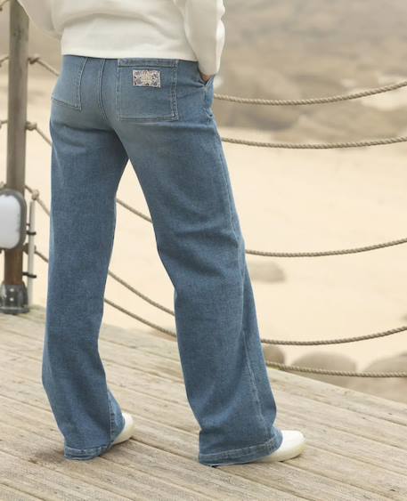 Jean de grossesse wide leg kelly mid Light blue+Mid blue 9 - vertbaudet enfant 
