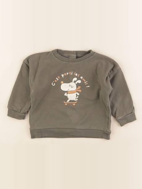 Sweat - 12 mois Vert 1 - vertbaudet enfant 
