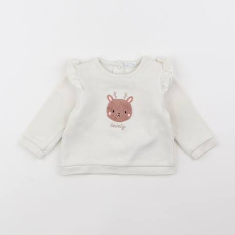Sweat - 6 mois Beige, blanc 1 - vertbaudet enfant 