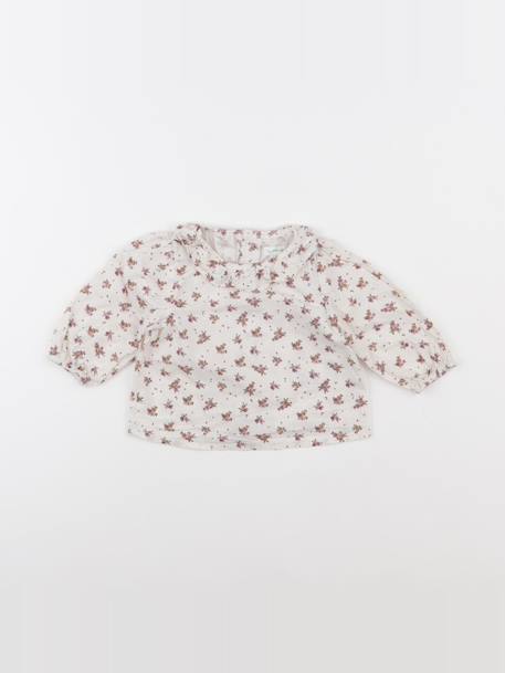 Blouse - 6 mois Beige, rose 1 - vertbaudet enfant 