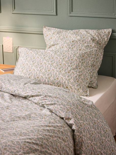 Taie d'oreiller percale de coton 'mariette' Vert 3 - vertbaudet enfant 