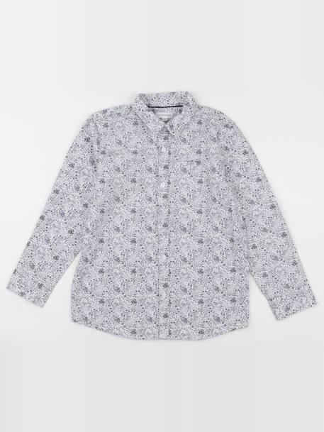 Chemise - 8 ans Blanc, bleu 1 - vertbaudet enfant 