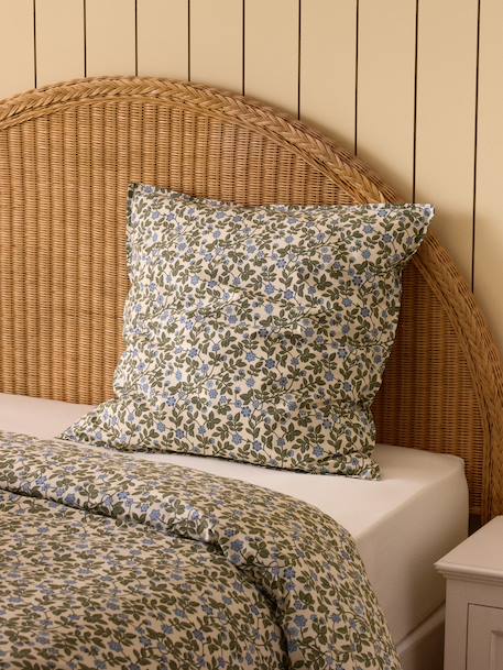 Taie d'oreiller percale de coton 'manon' Bleu+Jaune 4 - vertbaudet enfant 