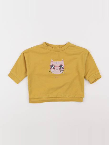Sweat - 6 mois Jaune, rose 1 - vertbaudet enfant 