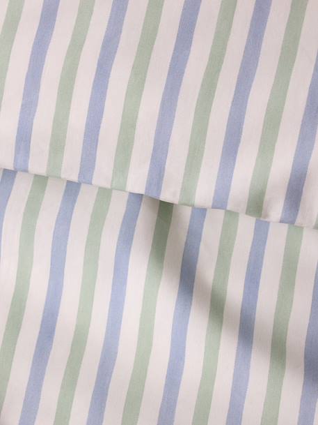 Housse de couette percale de coton 'marcelle' Bleu vert+Rose 2 - vertbaudet enfant 