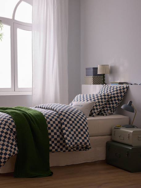Housse de couette percale de coton 'marius' Bleu+Vert 3 - vertbaudet enfant 
