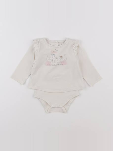 Body tee-shirt - 6 mois Beige 1 - vertbaudet enfant 