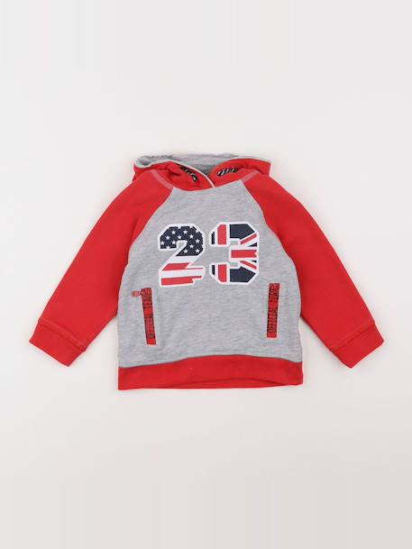 Sweat - 2 ans Gris, rouge 1 - vertbaudet enfant 