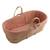 Couffin bébé en fibres naturelles et habillage tissu avec support en pin massif Beige/marron+Blanc/orange+Bleu+Rose+Rose imprimé+Vert tilleul 27 - vertbaudet enfant 