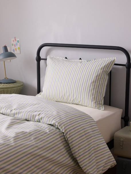 Taie d'oreiller percale de coton 'marcelle' Bleu vert+Rose 6 - vertbaudet enfant 