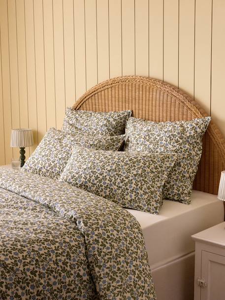 Taie d'oreiller percale de coton 'manon' Bleu+Jaune 1 - vertbaudet enfant 