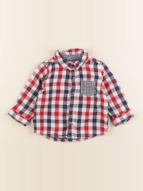 Chemise - 9 mois Blanc, bleu, rouge 1 - vertbaudet enfant 