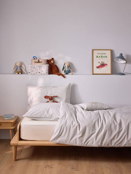 Taie d'oreiller percale de coton tissé teint  'marin' Bleu 4 - vertbaudet enfant 