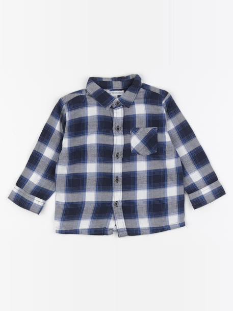 Chemise - 9 mois Bleu, noir 1 - vertbaudet enfant 