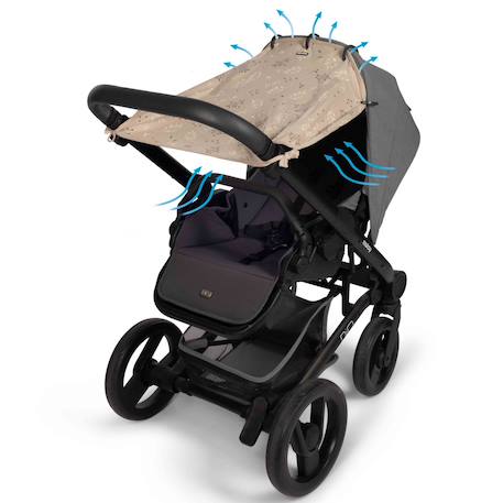 Pare-soleil universel poussette et siège auto uv upf50+ romantic leaves Beige 3 - vertbaudet enfant 