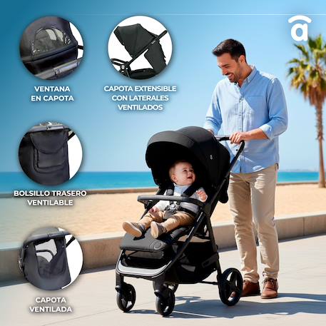 Poussette emblématique Noir+Noir et bleu+Noir et rose 9 - vertbaudet enfant 