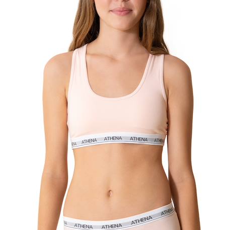 Brassière coton ultra doux Blanc+Bleu titane+Rose pastel+Violet 9 - vertbaudet enfant 