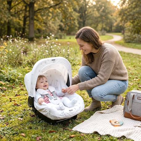 Hoody protection solaire pour poussette et siège auto dandelion Blanc 2 - vertbaudet enfant 