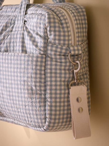 Sac à langer en gaze de coton Imprimé bali corail+Vichy vert 7 - vertbaudet enfant 