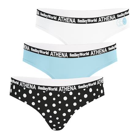 Lot de 3 culottes Smileyworld Bleu-print+Rose-print 1 - vertbaudet enfant 