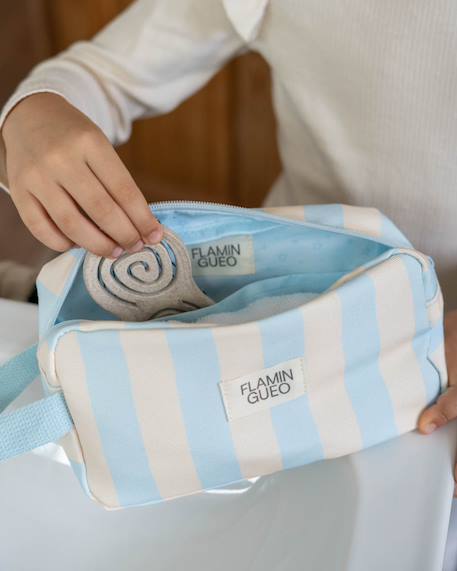 Trousse de toilette enfant polyester zip Bleu+Rose 2 - vertbaudet enfant 