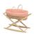 Couffin bébé en fibres naturelles et habillage tissu avec support en pin massif Beige/marron+Blanc/orange+Bleu+Rose+Rose imprimé+Vert tilleul 20 - vertbaudet enfant 