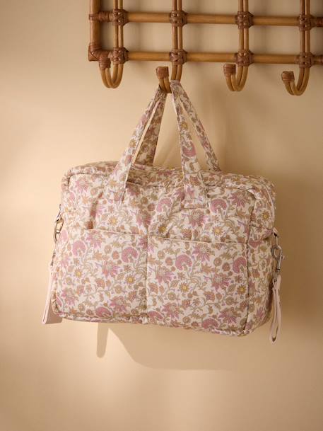 Sac à langer en gaze de coton Imprimé bali corail+Vichy vert 1 - vertbaudet enfant 