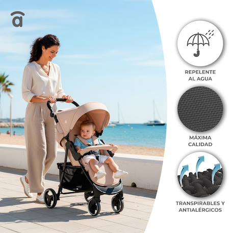 Poussette america 3 Beige+Noir+Rose 4 - vertbaudet enfant 