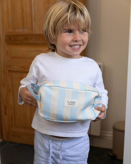 Trousse de toilette enfant polyester zip Bleu+Rose 1 - vertbaudet enfant 